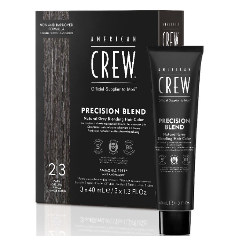 Tono su tono Precision Blend American Crew, confezione da 3 flaconi da 40ml tonalità 2/3