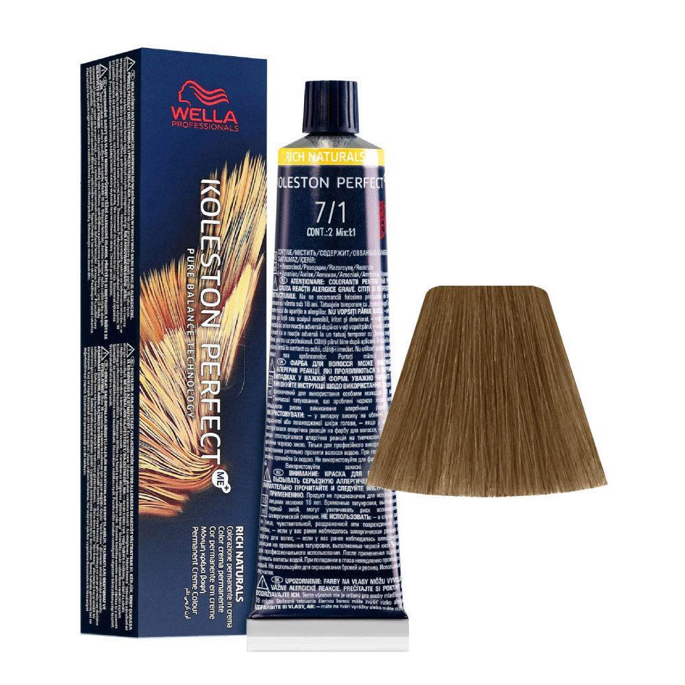 Wella Tinta Koleston Perfect Me 60ML 7/1 Biondo Medio Cenere