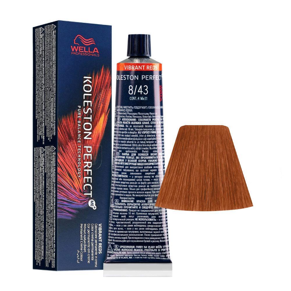 Wella Tinta Koleston Perfect Me 60ML 8/43 Biondo Chiaro Rame Dorato