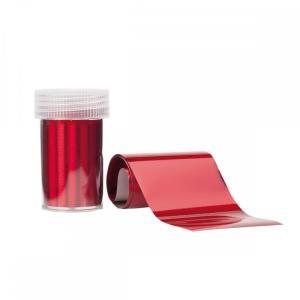Holographic red foil transfer effect