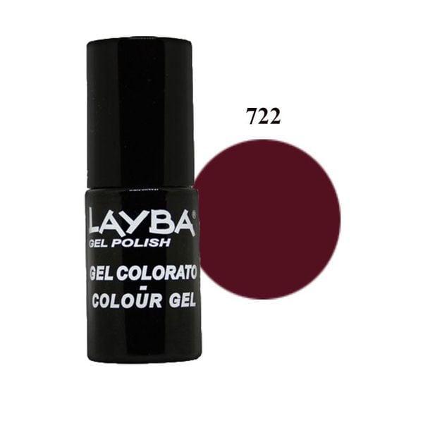 layla-semipermanente-layba-gel-polish-1100r25-722 Flacone di Layla Gel Polish 1100R25 722 con campione circolare del colore finale