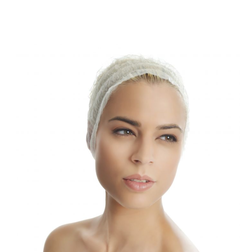Fascia per capelli monouso - dettaglio applicazione