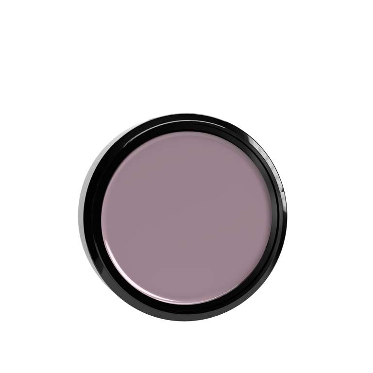 Vista dall'alto del flacone aperto: smalto mauve nude