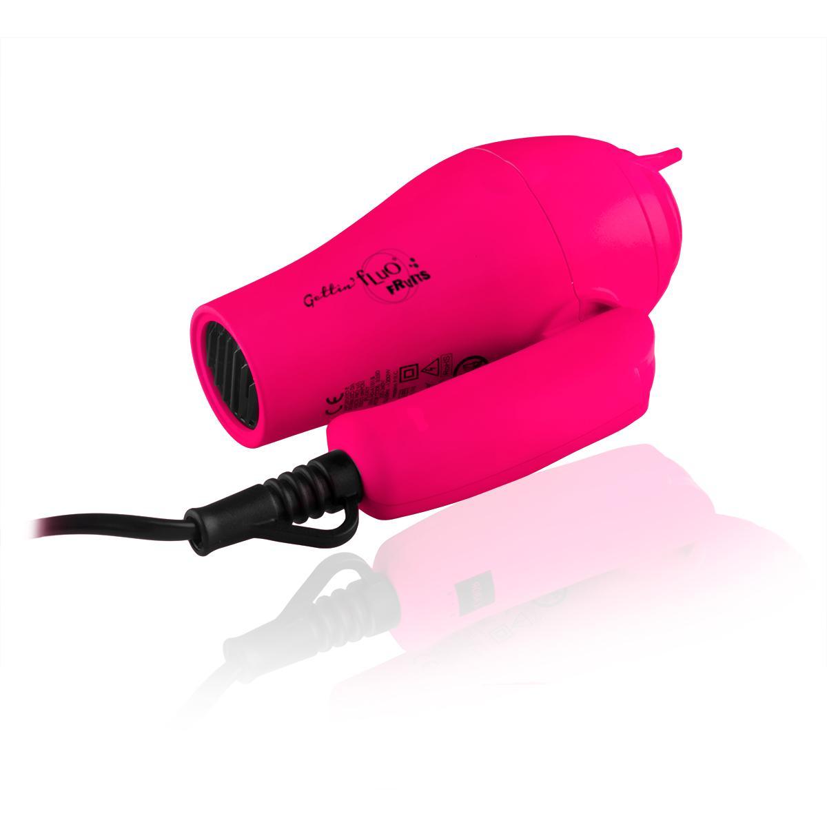 labor-mini-asciugacapelli-da-viaggio-fucsia Corpo dell'asciugacapelli con diffusore inserito e cavo di alimentazione