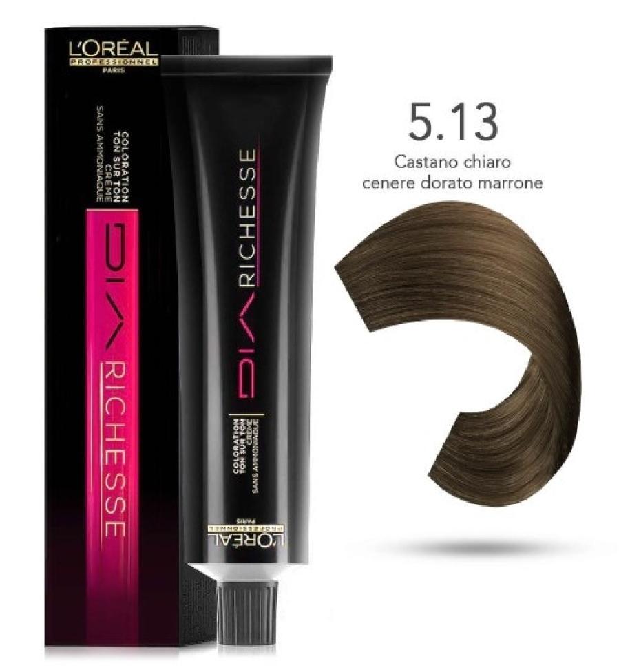 L'Oru00e9al Tinta Dia Richesse Tono Su Tono 50ML 5.13 Castano Chiaro Cenere Dorato Marrone