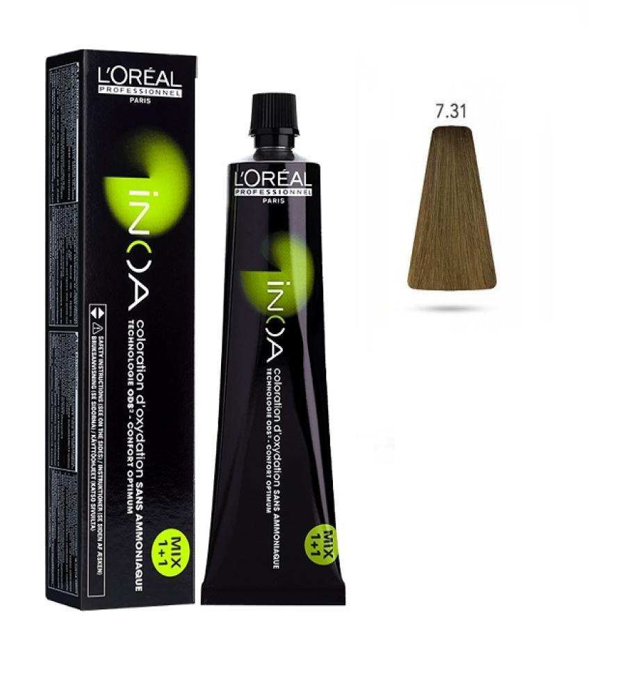 L'Oru00e9al Tinta Inoa Senza Ammoniaca 60ML 7.31 Biondo Dorato Cenere
