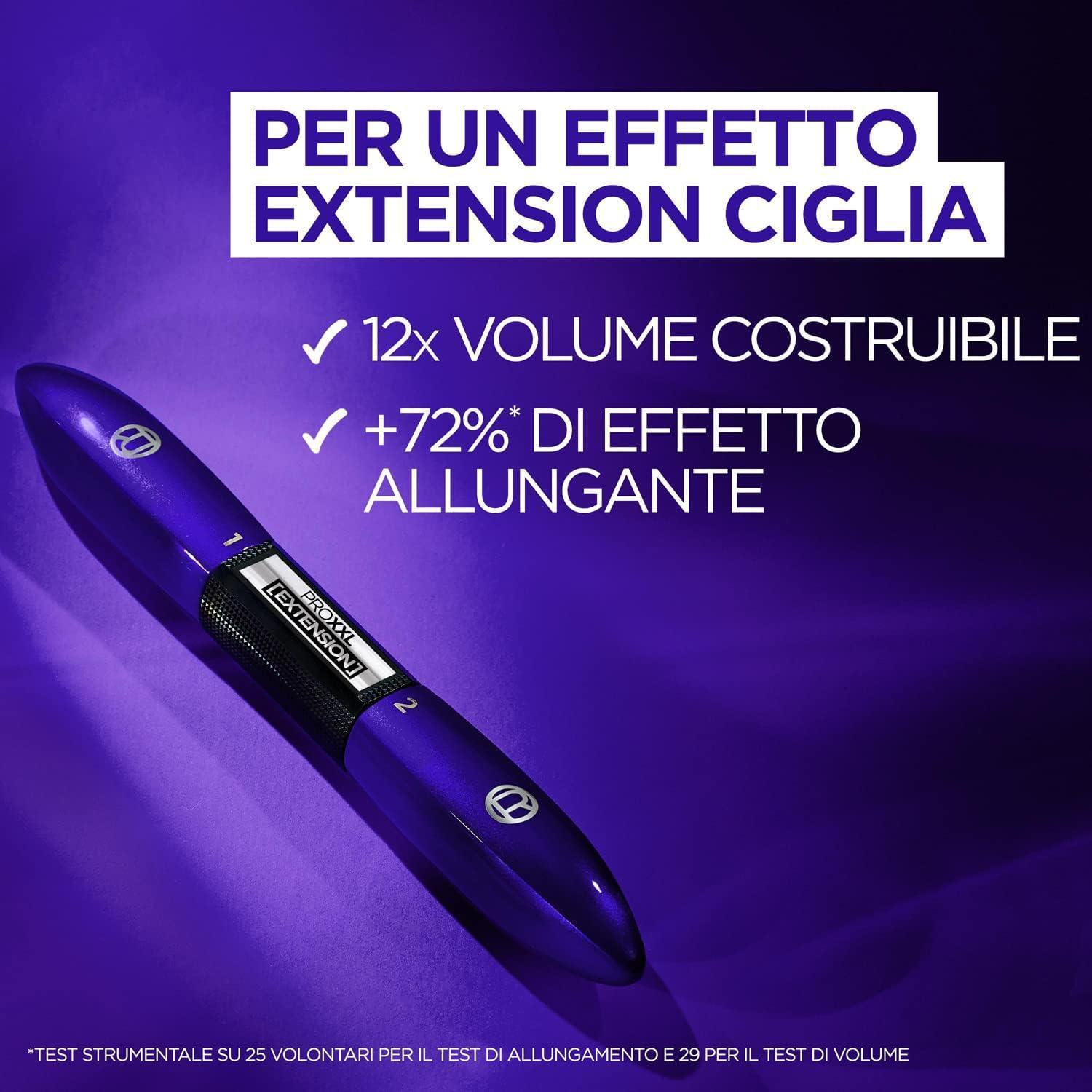 Mascara L'Oreal Pro XXL Extension, dettaglio della formula e applicatore