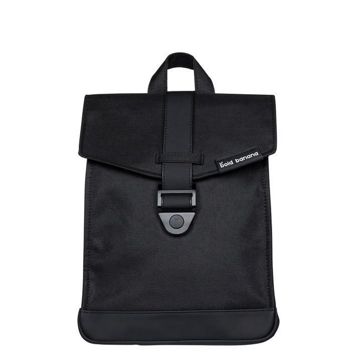 Zaino mini envelope nero Bold Banana con flap e cinghia frontale, vista frontale