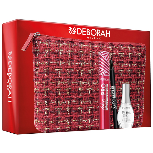 deborah-pochette-rossa-foderata-mascara-+-matita-+-struccante Deborah Pochette Rossa Foderata Mascara + Matita + Struccante