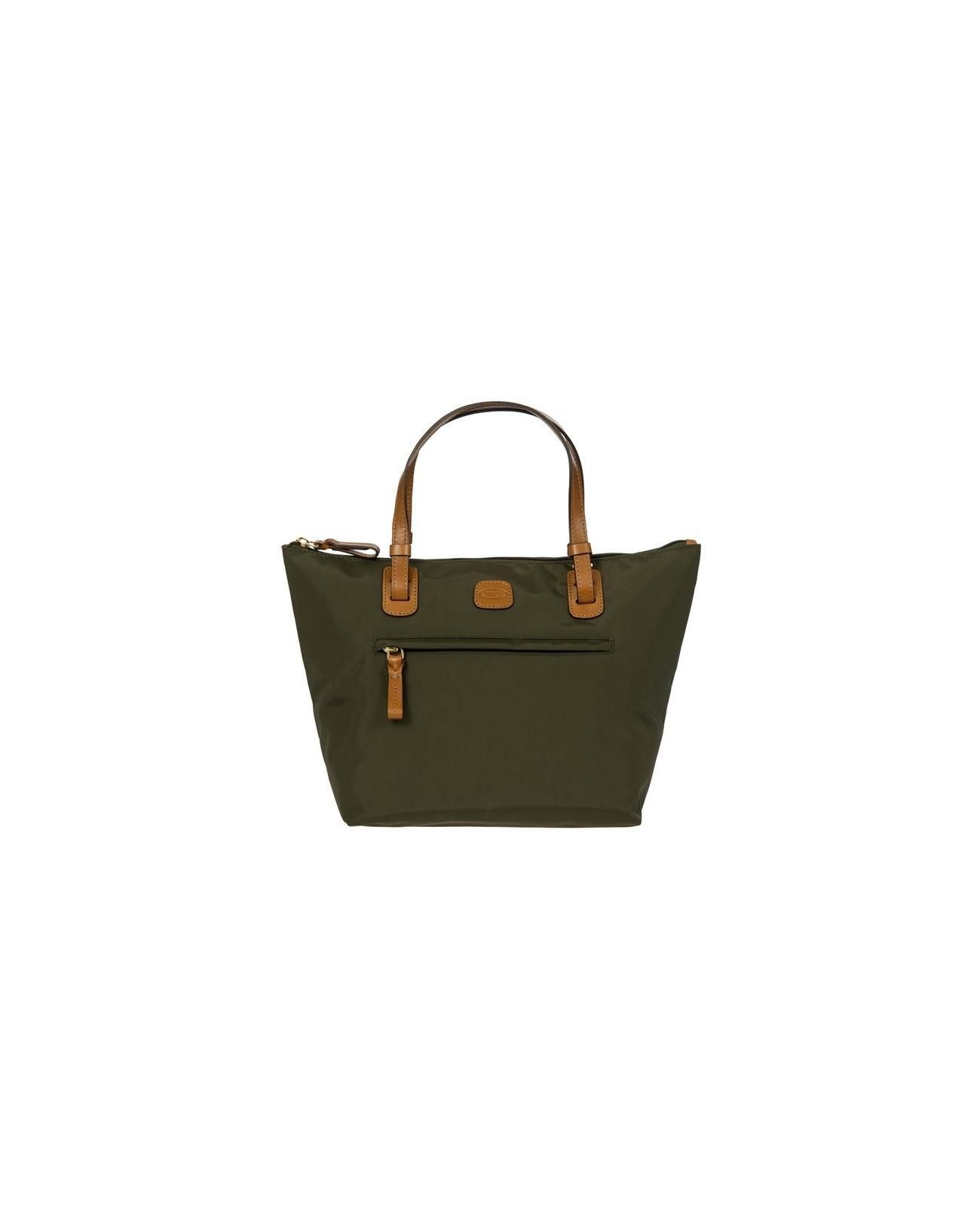 Borsa tote Bric's X-Collection di colore oliva con manici in cuoio marrone