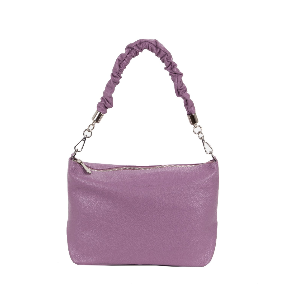 pelletteria veneta pelletteria veneta borsa in pelle flora small lavanda - foto 1 Borsa in pelle Flora Small color lavanda con manico annodata
