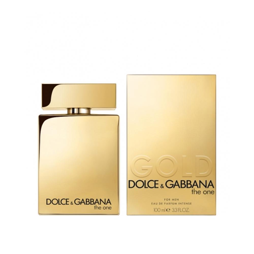 Flacone dorato di E.D.P. D&G The One Gold 100ml con scatola