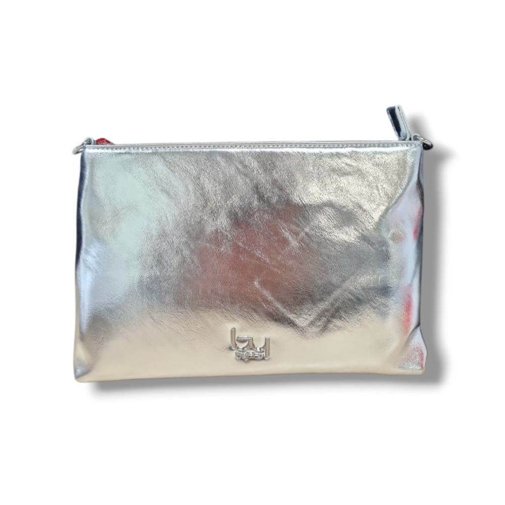 byblos byblos borsa sintetico silver bybs08b03m - foto 1 Borsa Byblos in sintetico color argento con chiusura a zip