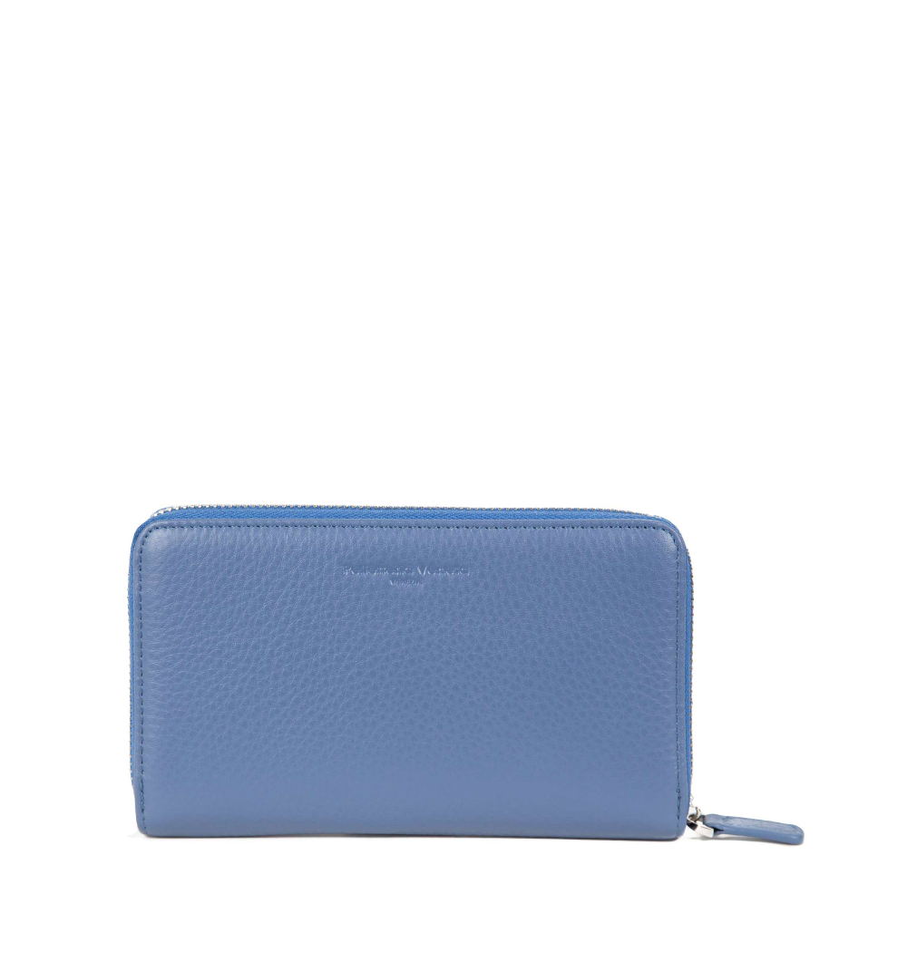 byblos byblos p.foglio sintetico powder pink byps33b137 - foto 1 Portafoglio pelle sintetica azzurra, forma rettangolare compatta, chiusura zip laterale