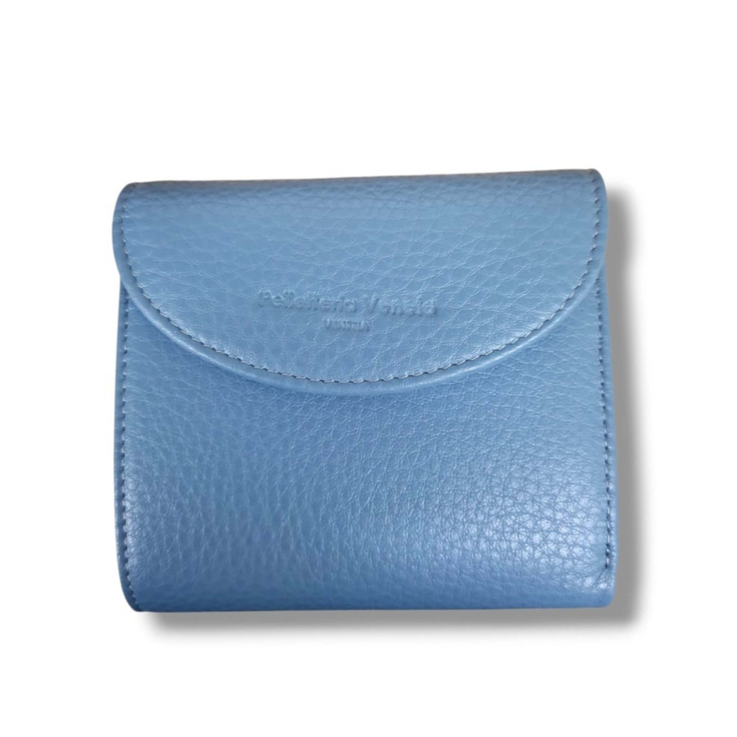 pelletteria veneta pelletteria veneta portafoglio azzurro pfv1525-azzu - foto 1 Portafoglio azzurro in pelle, con forma strutturata e apertura visibile