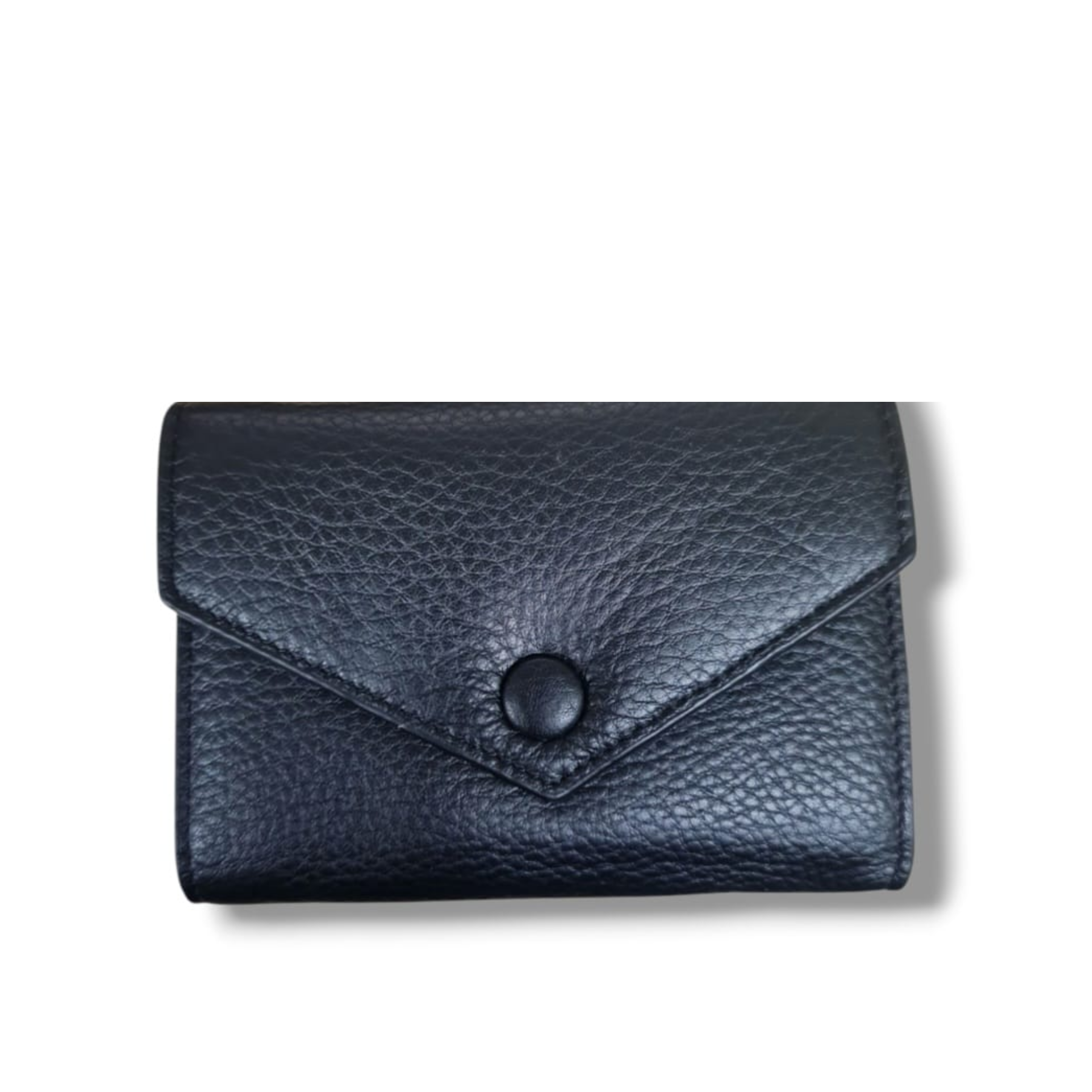 Portafoglio nero in pelle PELLETTERIA VENETA modello PFV1526-NER con chiusura a bottone