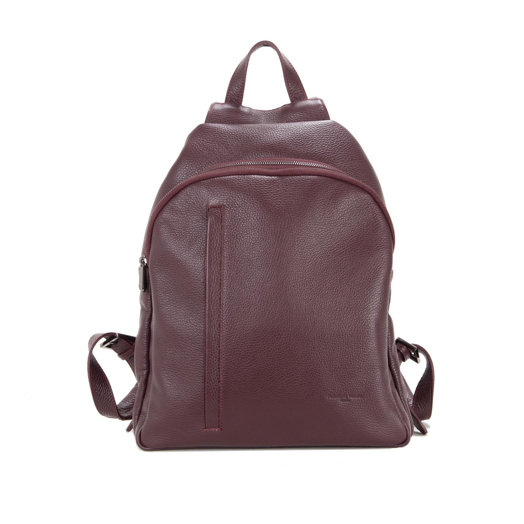 Zaino PELLETTERIA VENETA nylon e pelle, colore sabbia, vista frontale