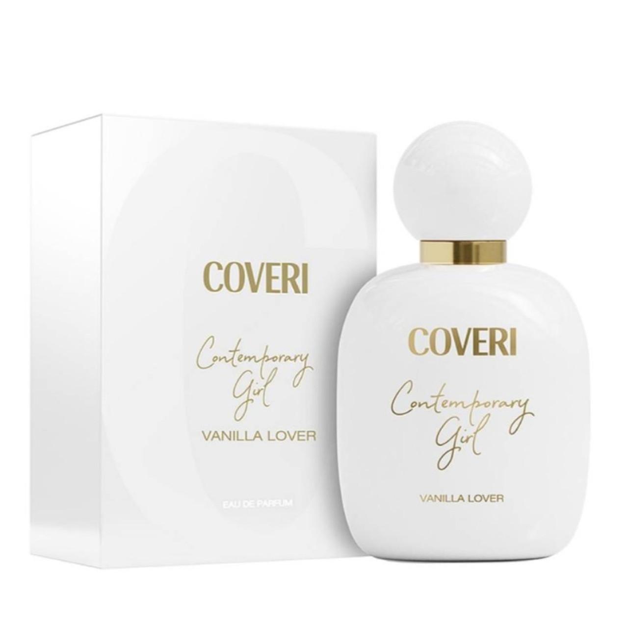 Bottiglia profumo Enrico Coveri Girl Vanilla Lover bianca, tappo oro sferico