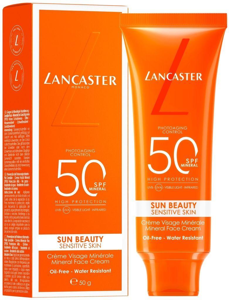 Crema solare viso Lancaster Sun Sensitive SPF50, protezione alta