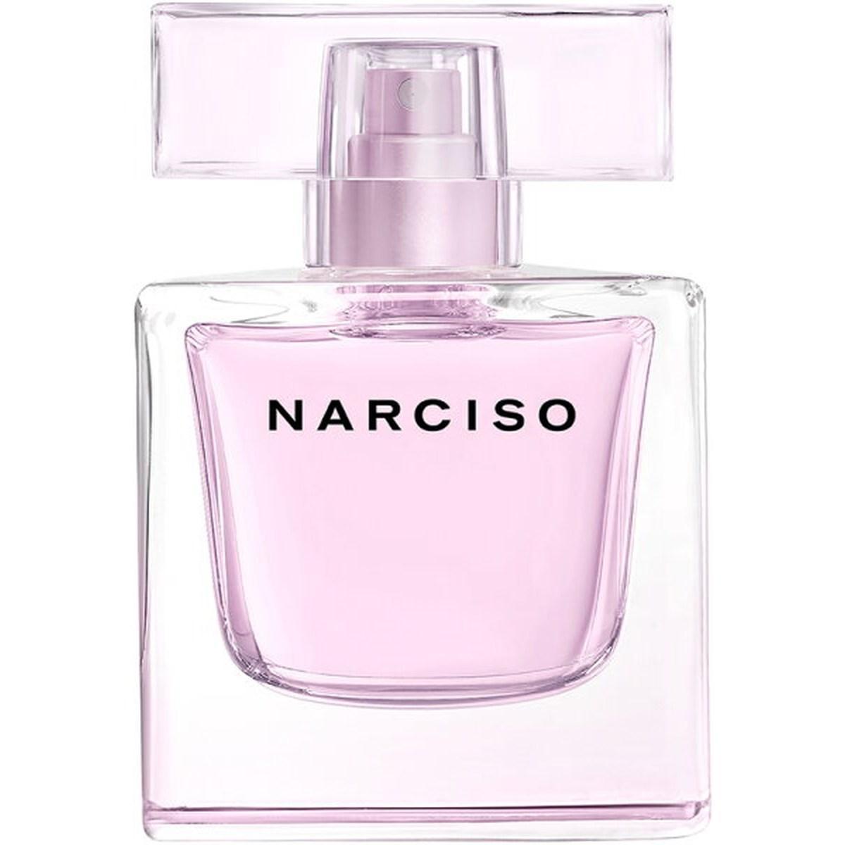 Bottiglia di profumo Narciso Rodriguez Narciso Radiante EDP 30ml, flacone quadrato trasparente con liquido rosa