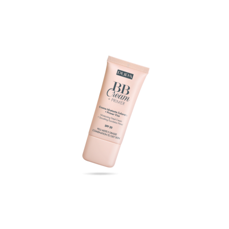 Tubo di BB cream PUPA tonalità 02 beige/chiaro con etichette visibili