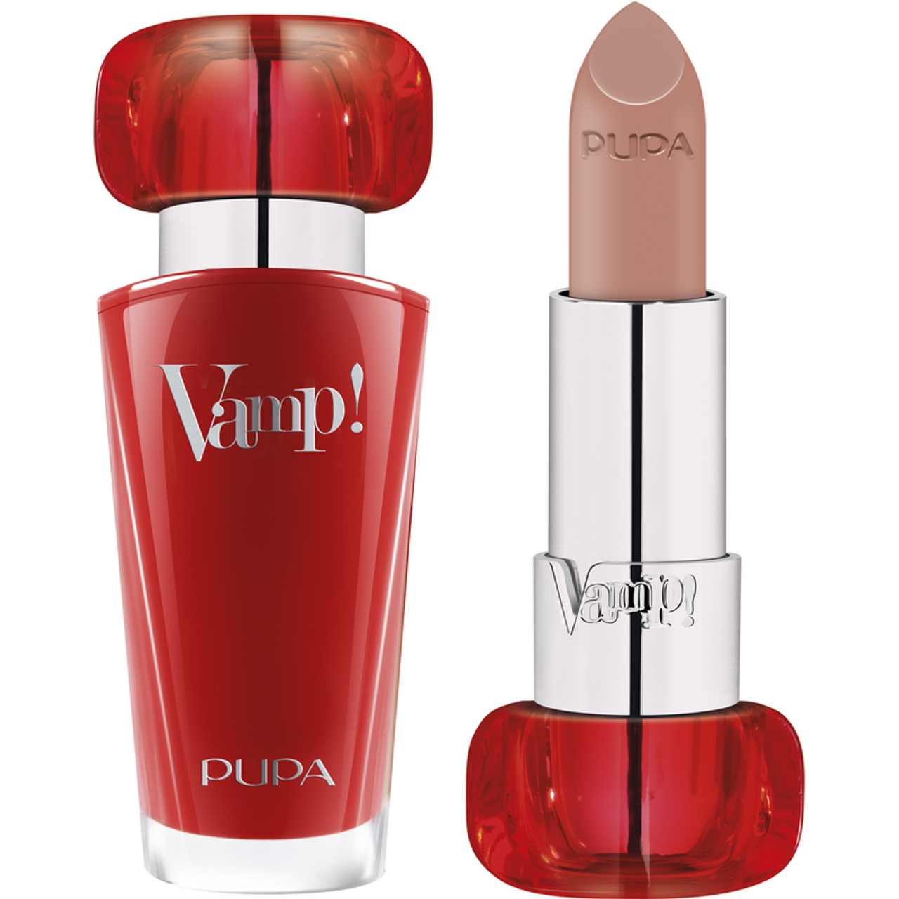 pupa pupa lipstick vamp! 100 - foto 1 Pupa Vamp! Lipstick tonalità 100 beige nude - rossetto in due versioni espositive
