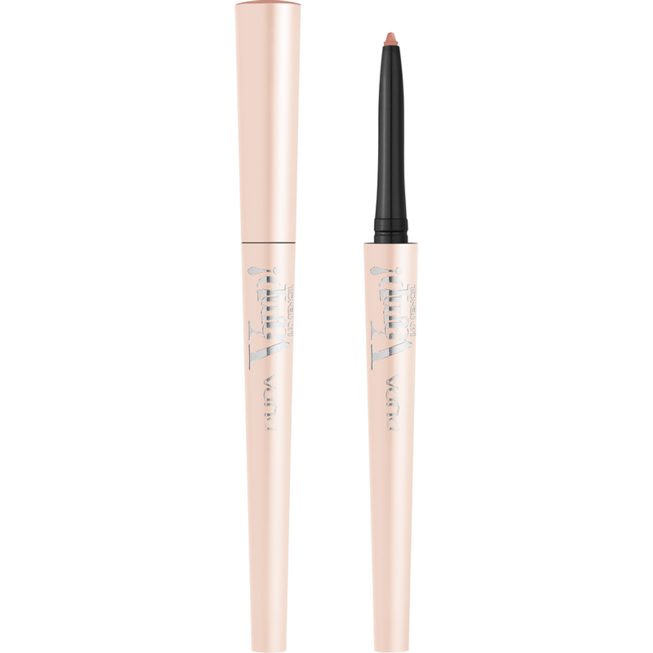 Matite labbra PUPA LIP PENCIL in tonalità diverse, affiancate su sfondo bianco
