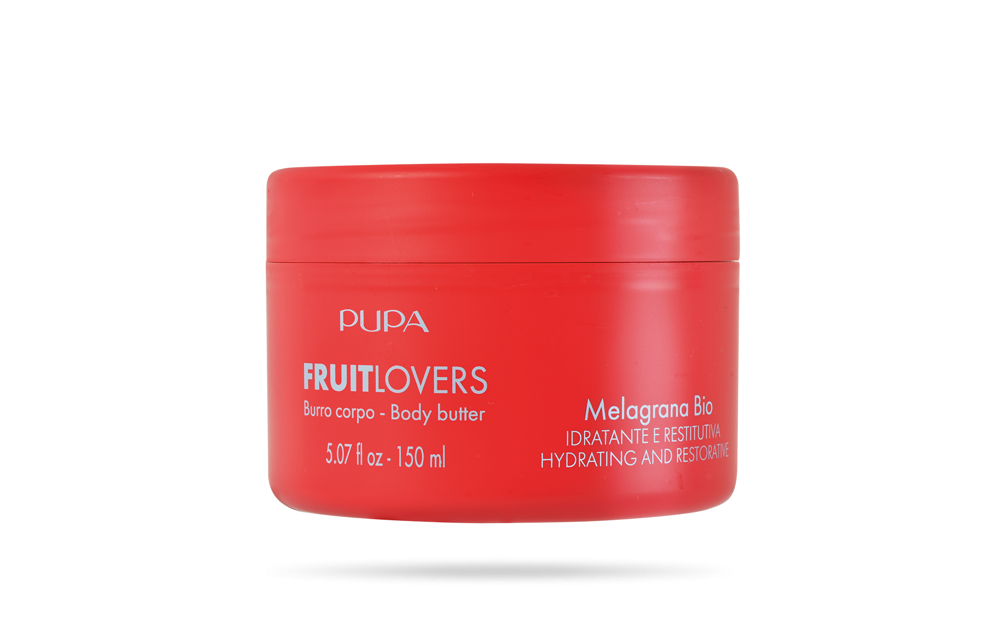 pupa pupa fruit lovers cr.burro 004 150ml - foto 1 Barattolo rosso Pupa Fruit Lovers Cream Burro 150ml con etichetta visibile