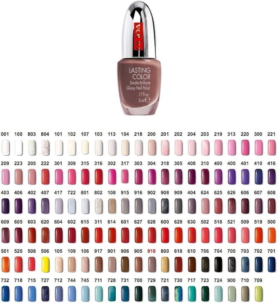 Smalto per unghie PUPA Lasting Color N.313 con campionario colori