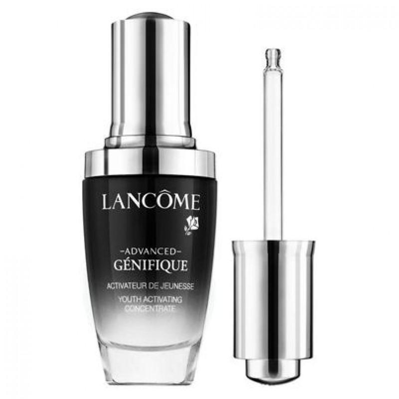 lancome lan.adv.genefique attiv.giov30 - foto 1 Bottiglia di siero Lancôme Advanced Genifique con contagocce applicatore, sfondo bianco