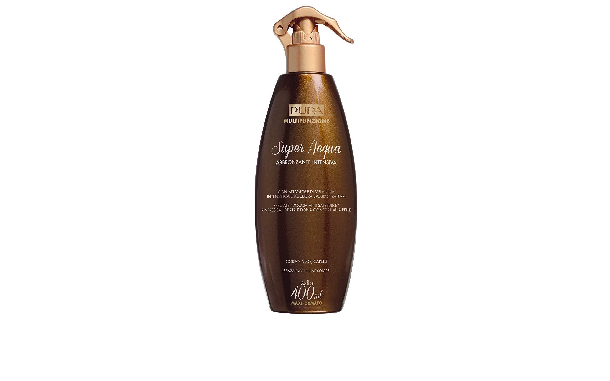 Acqua solare abbronzante Pupa, flacone da 400 ml con protezione solare