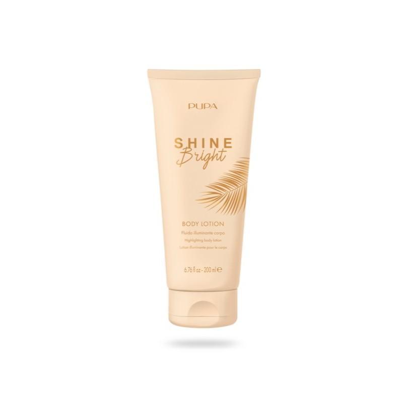 pupa pupa shine bright body lotion - foto 1 PUPA Shine Bright Body Lotion - tubo beige con decorazione foglia dorata