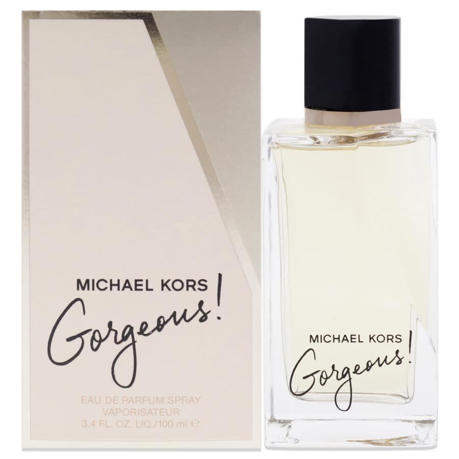 michael kors e.d.p.m.kors gorgeous 100ml - foto 1 Confezione beige e flacone trasparente con tappo nero di Michael Kors Gorgeous 100ml