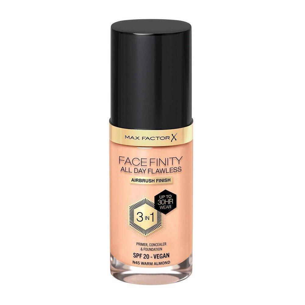 max factor m.factor f.tinta flawless ad 45 - foto 1 Fondotinta liquido MAX FACTOR Face Finity All Day Flawless tonalità 45 con fiala e tappo nero