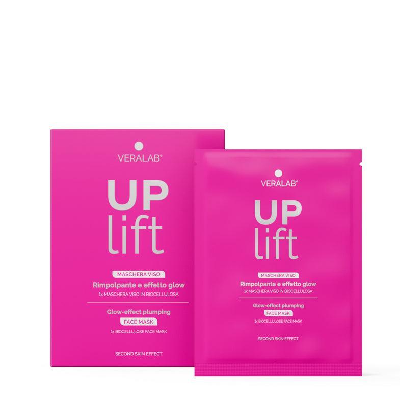 Confezione e sacchetto monodose maschera VERALAB UPLIFT in biocellulosa, colore fucsia