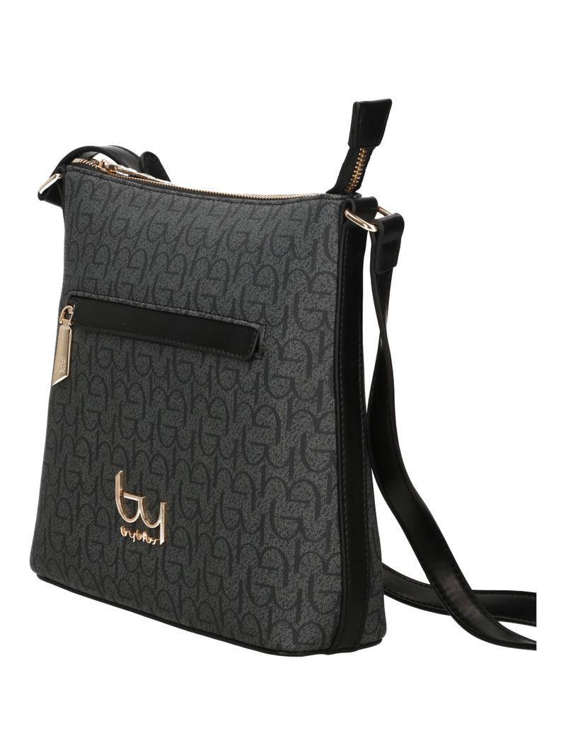 Borsa a tracolla BYBLOS NOTREDAME sintetico nero, vista frontale con tracolla