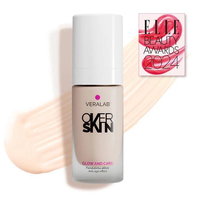 Fondotinta liquido Veralab colore 01, flacone bianco a texture fluida
