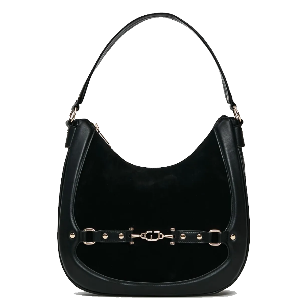 gaudi gaudi borsa donna new diaz leather v5ai-12510 caffe - foto 1 Borsa a spalla GAUDI New Diaz in pelle caffe con decorazioni dorate, vista frontale