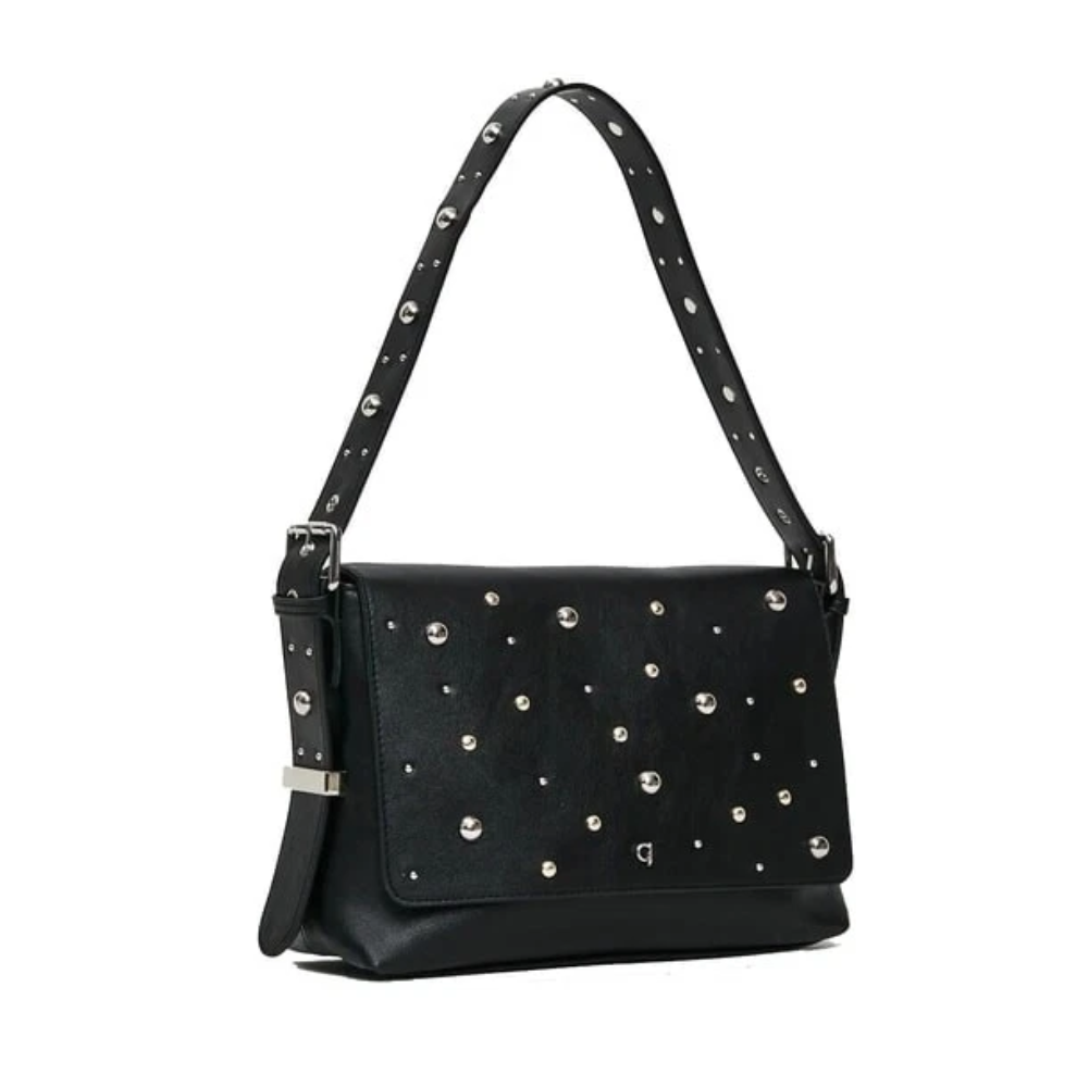 gaudi gaudi borsa donna ester v5ai-12451 black - foto 1 Borsa a spalla da donna nero con decorazioni a borchie metalliche