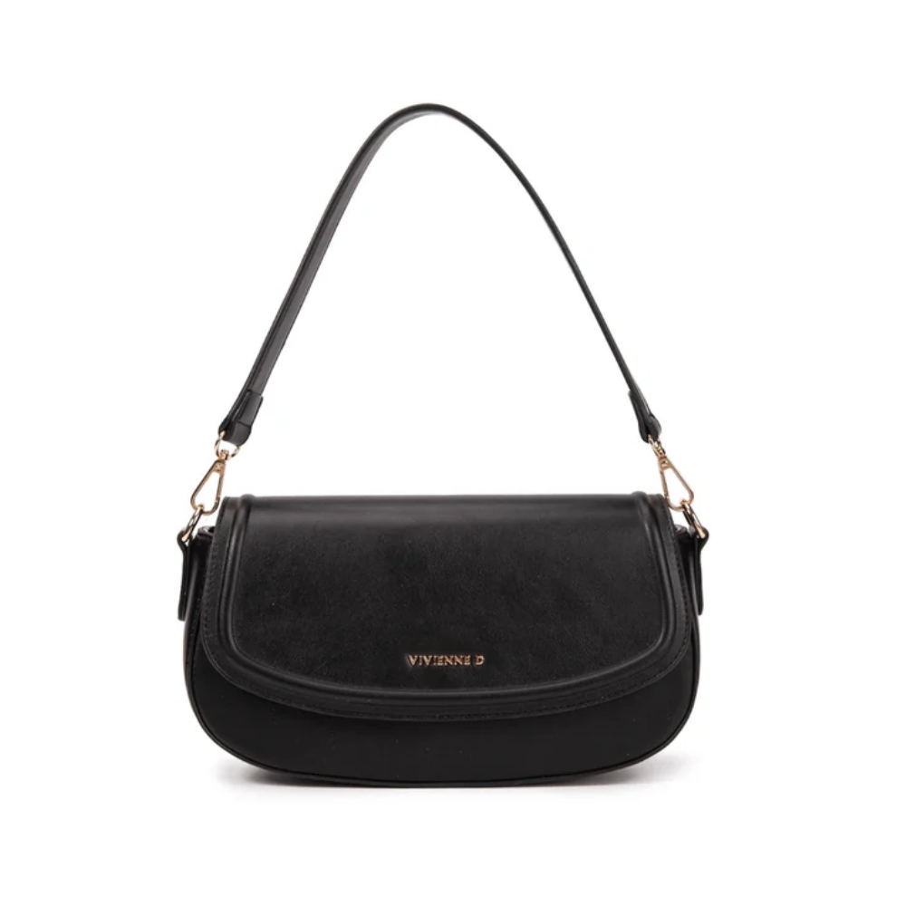 vivienne vivienne d borsa donna sugar v220 cuoio - foto 1 Borsa a spalla Vivienne D Sugar V220 in cuoio nero con tracolla regolabile