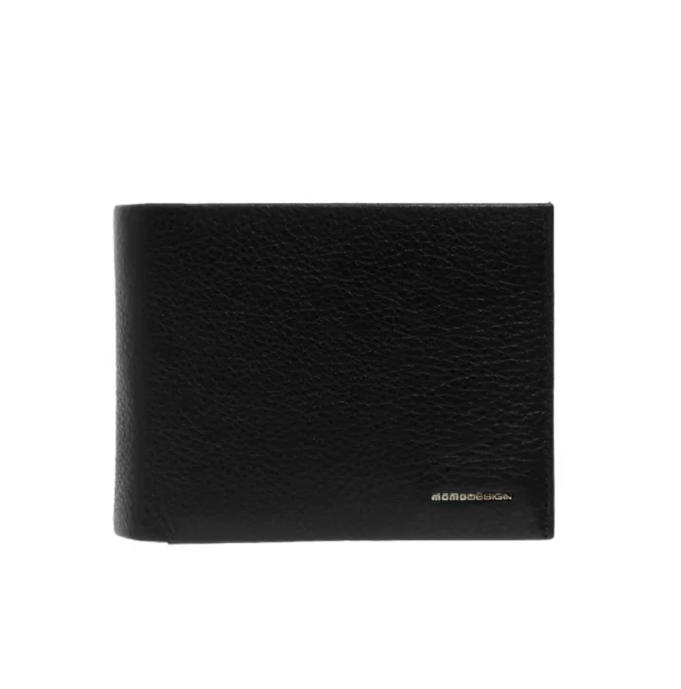 Portacarte in vera pelle nera MOMO DESIGN MO15-DM, vista frontale