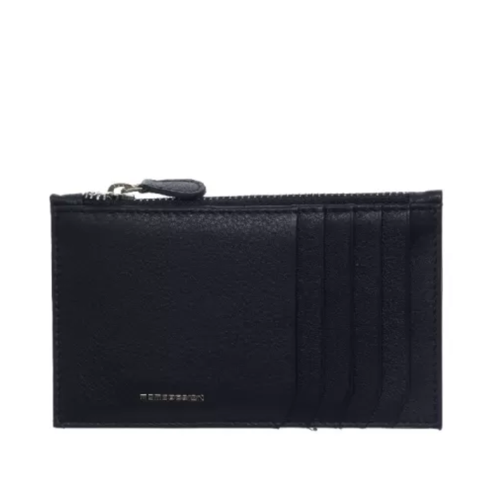 momo design momo design portacarte vera pelle mo39-dm black - foto 1 Portacarte vera pelle nera Momo Design con cerniera e scomparti per carte