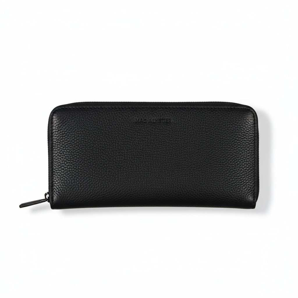 Portafoglio Ligne Petite MAC ALYSTER nero, vista frontale con zip