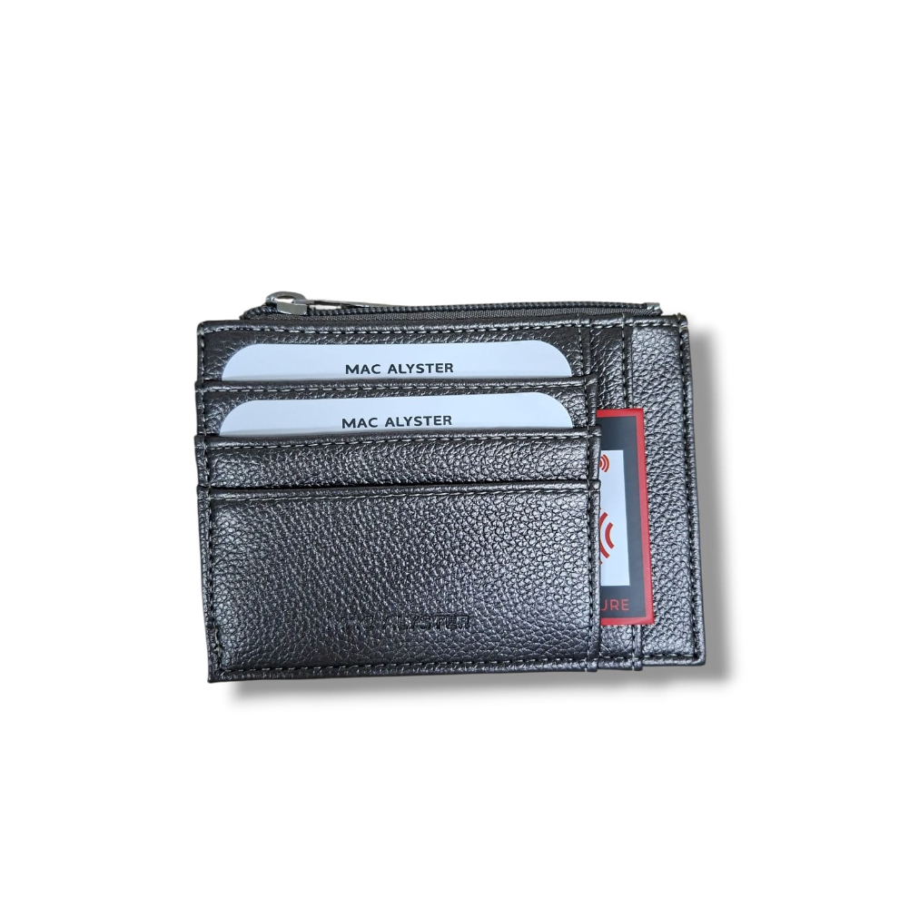Portafoglio MAC ALYSTER Ligne Petite nero, tasche aperte con carte visibili