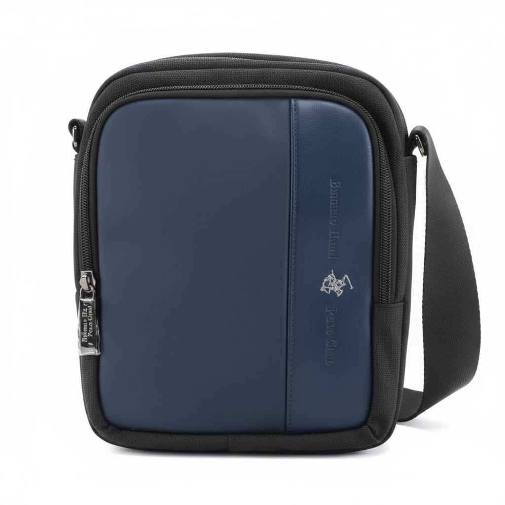 Tracolla BEVERLY HILLS POLO CLUB blu e nero, vista frontale