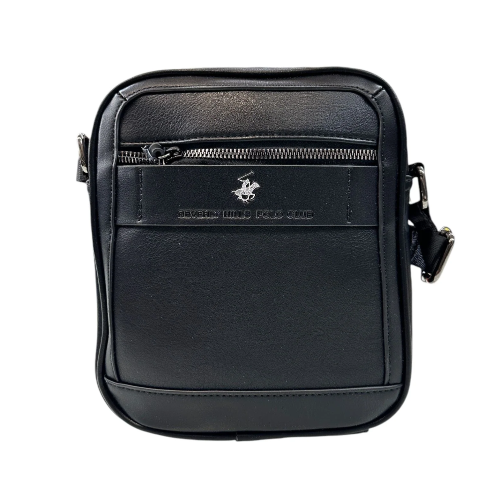 Tracolla uomo POLO CLUB Beverly Hills BH-8482, colore blu, con tasca frontale con cerniera