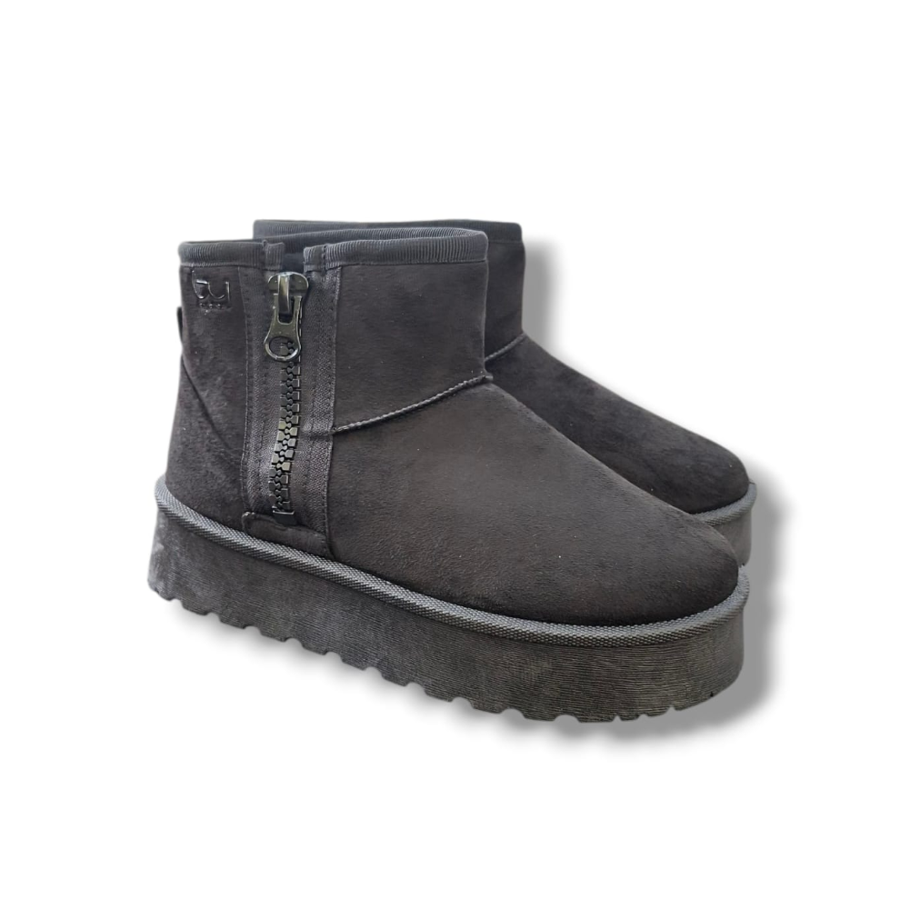 Stivaletto nero BYBLOS SOPHIE con cerniera laterale e suola piattaforma, visto da tre quarti