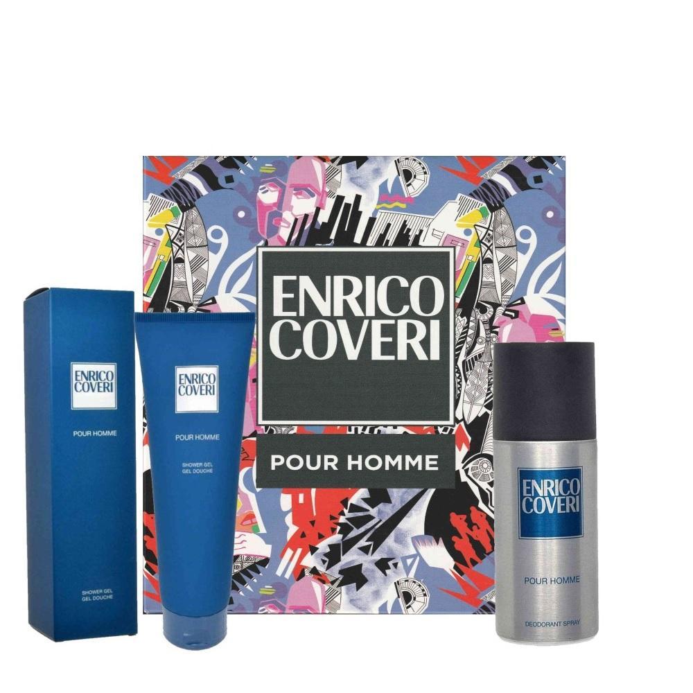 enrico coveri conf.coveri uomo deo+bs - foto 1 Set regalo Enrico Coveri Pour Homme: deodorante spray, bagnoschiuma, scatola floreale