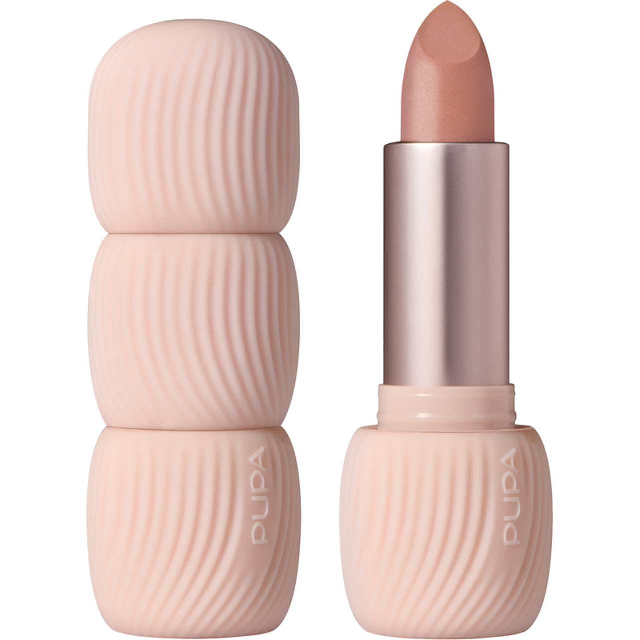 pupa pupa rossetto my crush n.011 - foto 1 Rossetto My Crush n.011 Pupa con confezione a righe verticali e prodotto aperto