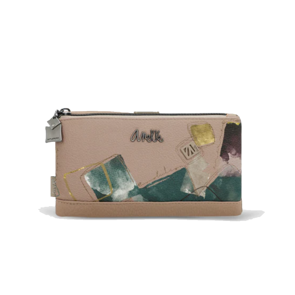 Portafoglio donna ANEKKE beige con decorazioni colorate